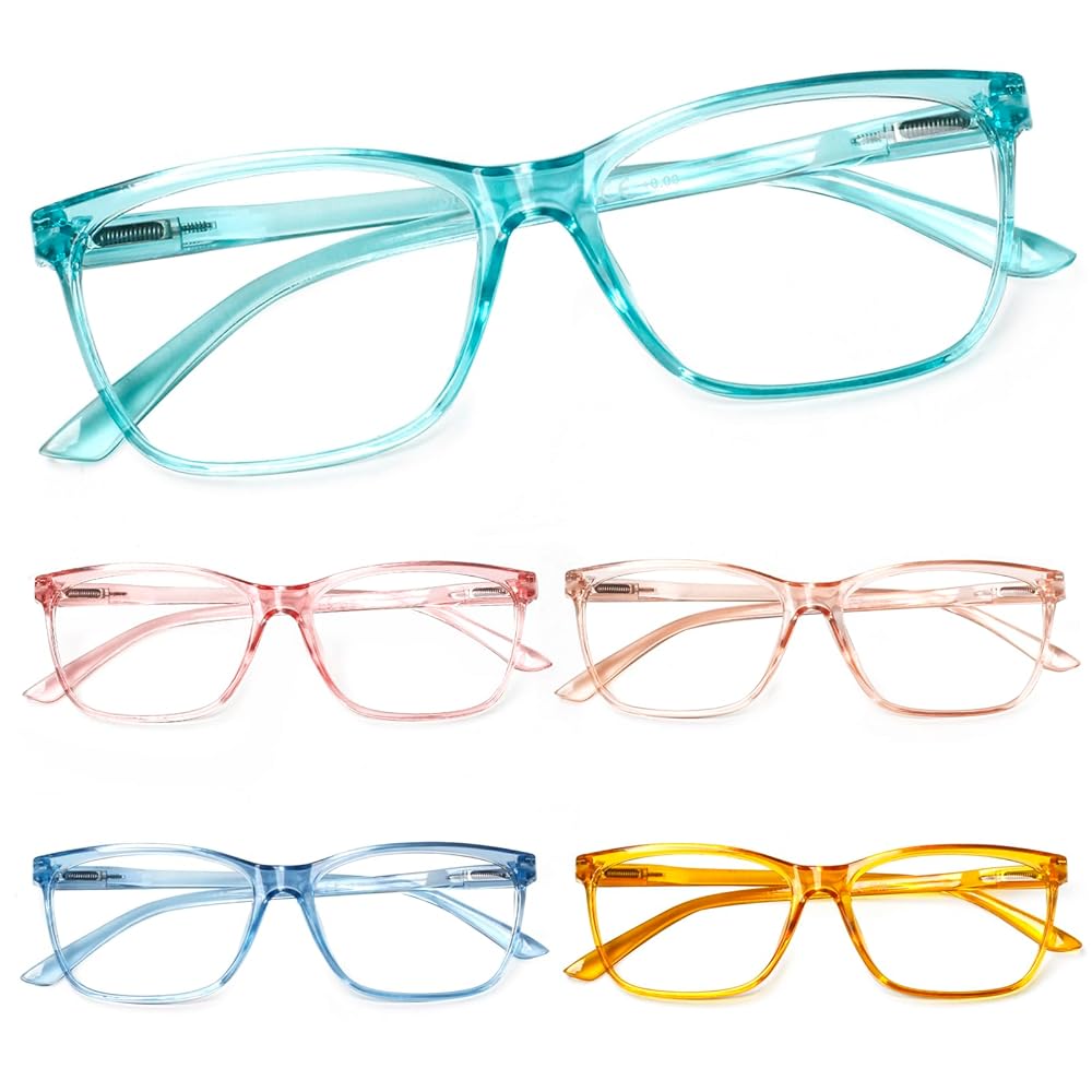 SIGVAN Ladies Reading Glasses Blue Light Blocking Spring Hinge Fashion Pattern Print Eyeglasses for Women (Multicolour 4, 3.00, x)
