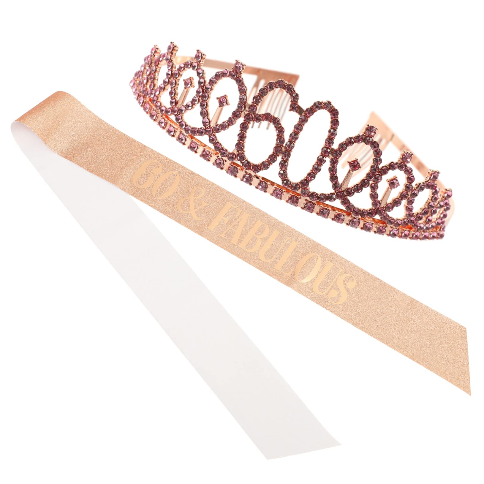 Housoutil 4ensembles Ème Anniversaire Couronne Et Écharpe Décoratives Doré Ensemble De Fête Pour Femmes Avec Accessoires Élégants Pour Célébration Anniversaire