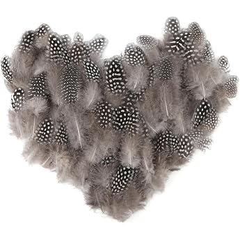 Pack of 200 Guinea Fowl Feathers 4.5 - 10 cm Feathers for Crafts Natural Feathers Decoration Brown Feathers Crafts Soft Feathers Craft Feathers for DIY Earrings Wedding Dream Catcher Headdress