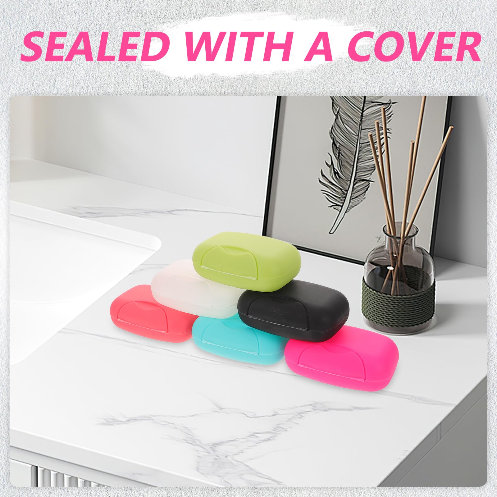 PRETYZOOM Jabonera de Viaje Portátil de Plástico Resistente a Fugas con Tapa Hermética, Grande en Colores Variados (30 Piezas), Adecuado para Camping, Senderismo y Uso en Baño y Hogar