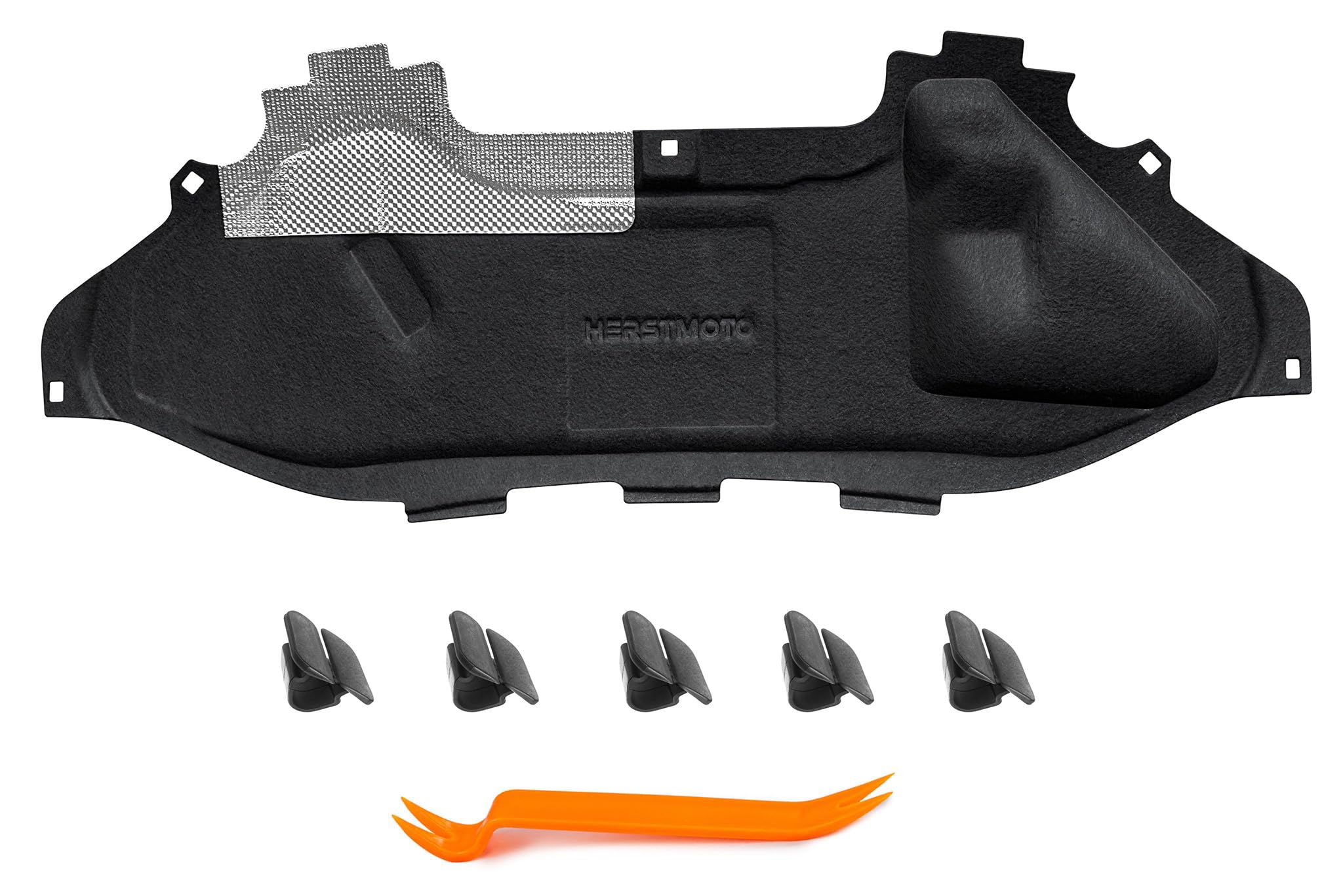 Dämmmatte Motorhaube Motorhaubendämmung Motorraumdämmung mit Clips kompatibel mit FIAT 500 2007-2024 51968984