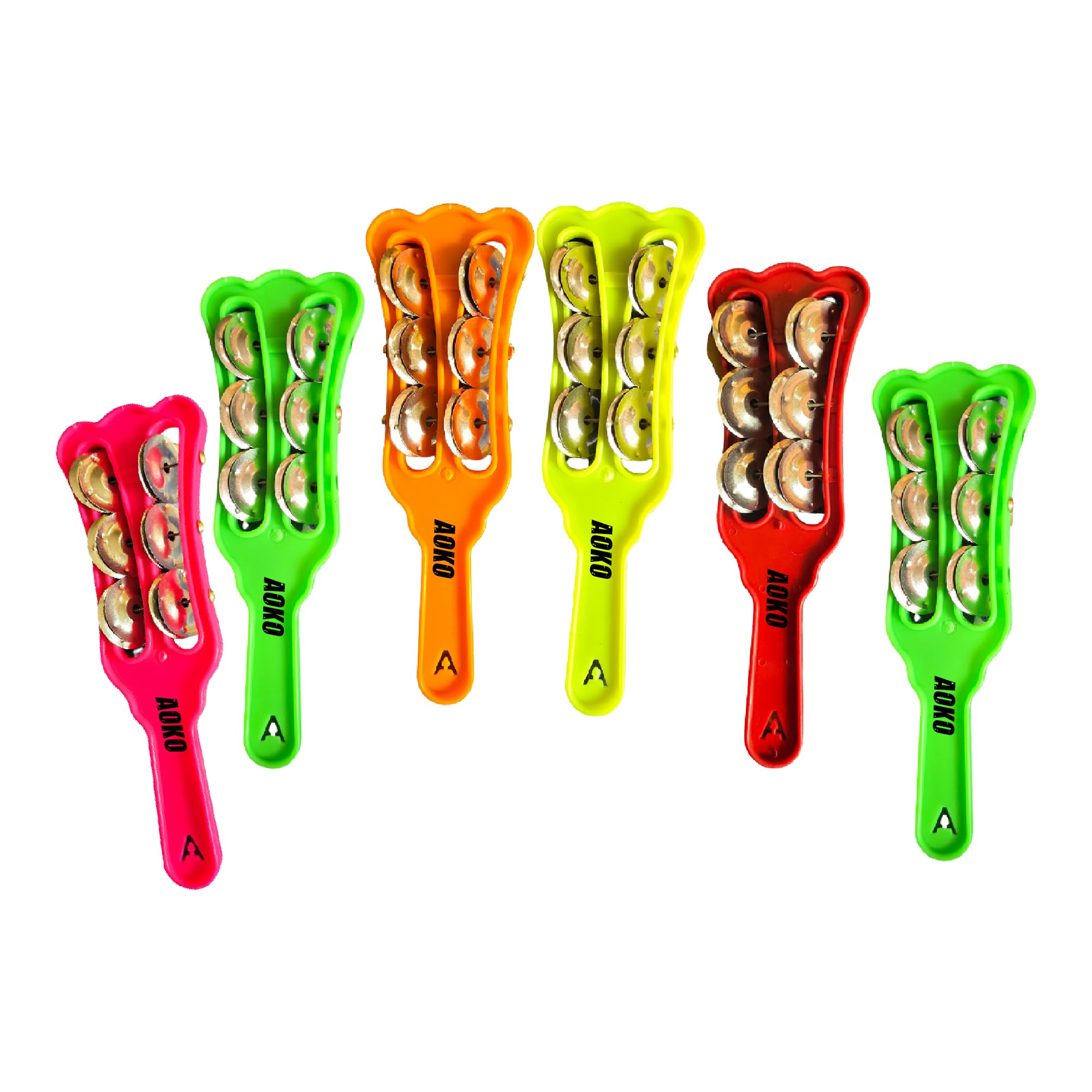 AOKO Bhakti - Pair of Kartal/Khartal Hand Cymbals | Traditional Indian Percussion Instrument for Bhajan, Kirtan & Folk Music (Pack of 6)