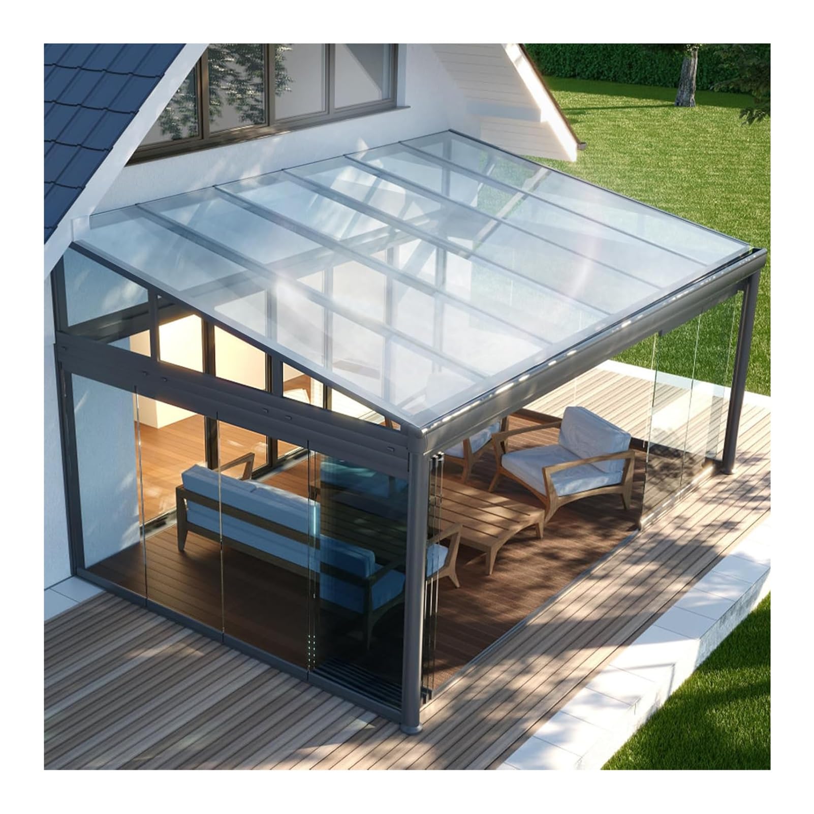 Panneau de toit anti-UV et imperméable en polycarbonate pour protéger votre abri extérieur