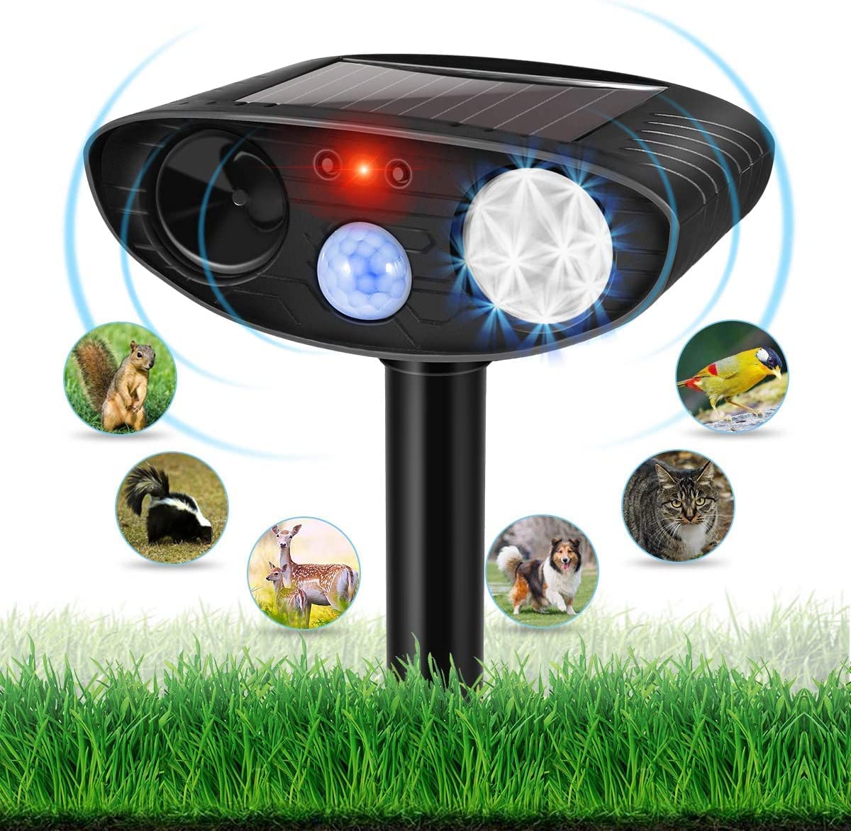 Buy YurDoca Cat Repellent, Solar Powered Waterproof Animal Deterrant