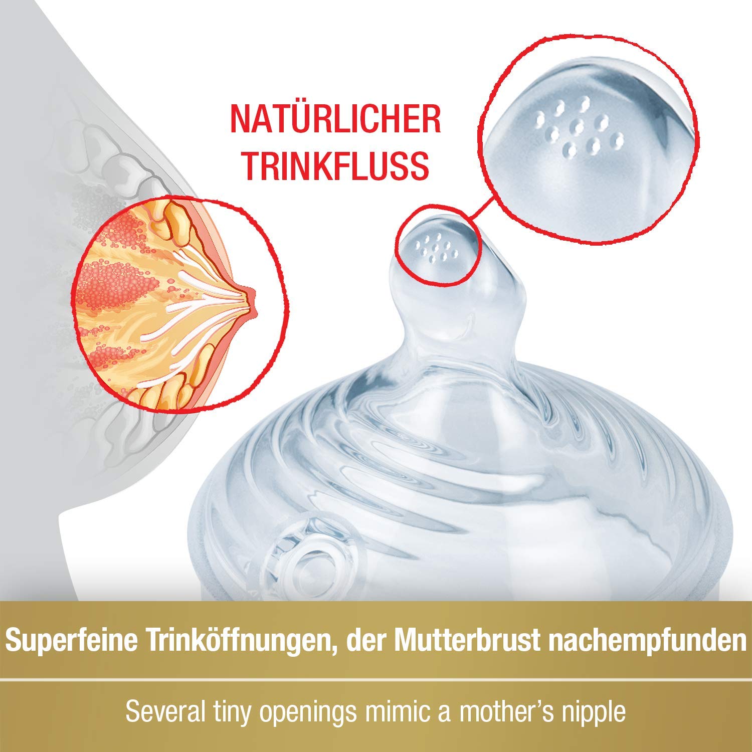 NUK Naturse Sense Biberon en verre Rose 240 ml