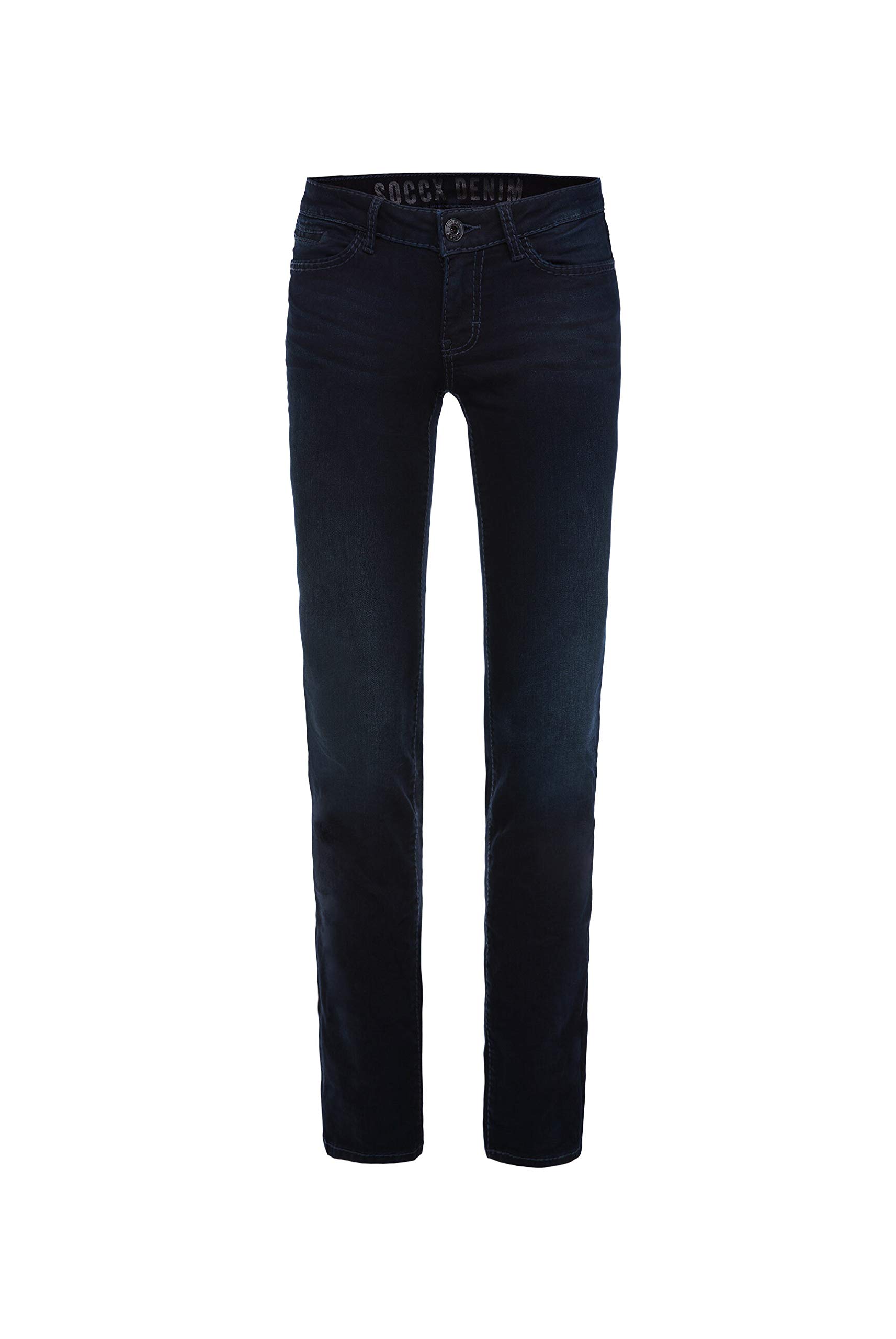 SOCCX Damen Jeans RO:My Regular Fit | Bequeme Stretch Denim mit geradem Bein, mittlerer Bundhöhe & formstabilem Alltag, Büro & City-Looks | Diverse Waschungen