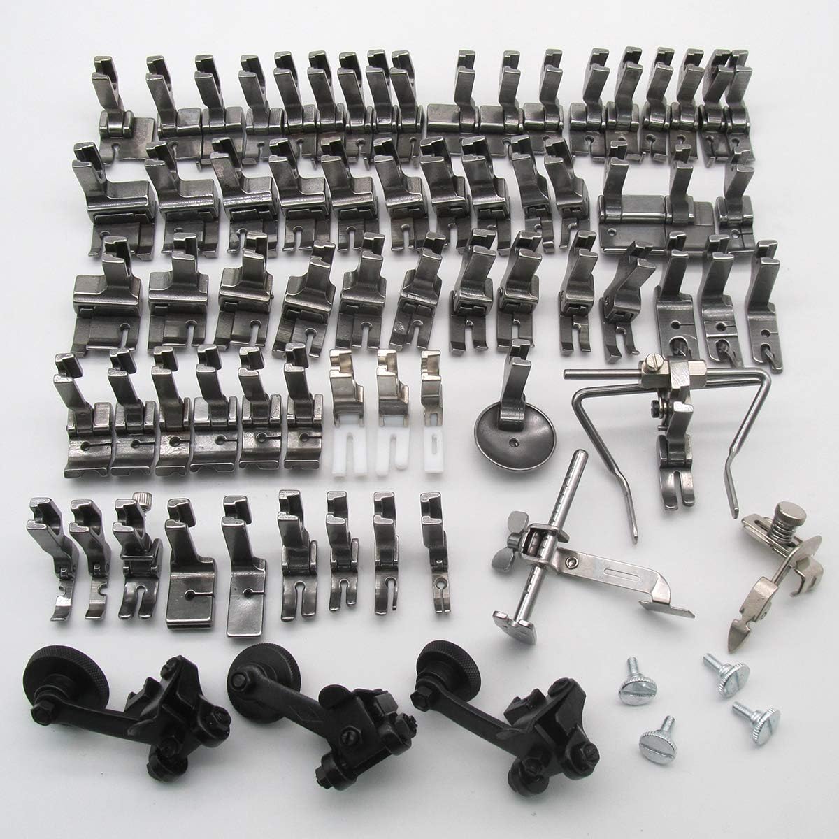 CKPSMS brand-73PCS Presser Foot&Screw Compatible with/Replacement for JUKI Brand DDL-5550,DDL-8500,DDL-9000,TL98E,TL-98Q,TL-2010Q Singer Brand 31-15,195K,196K Single Needle High Shank Sewing Machine