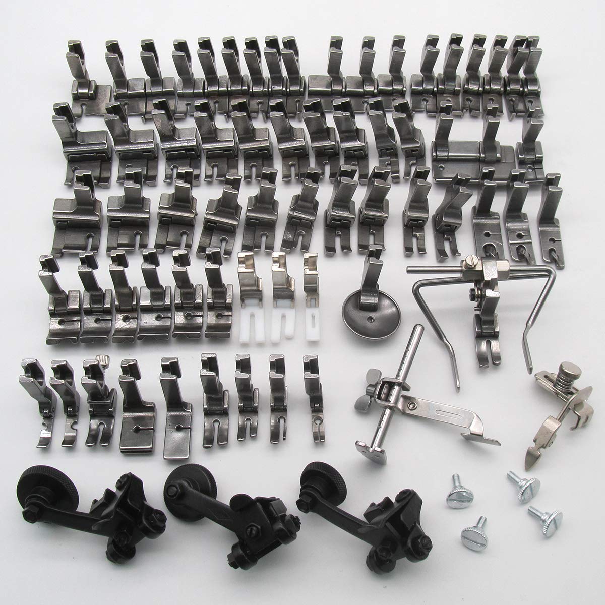 CKPSMS brand-73PCS Presser Foot&Screw Compatible with/Replacement for JUKI Brand DDL-5550,DDL-8500,DDL-9000,TL98E,TL-98Q,TL-2010Q Singer Brand 31-15,195K,196K Single Needle High Shank Sewing Machine