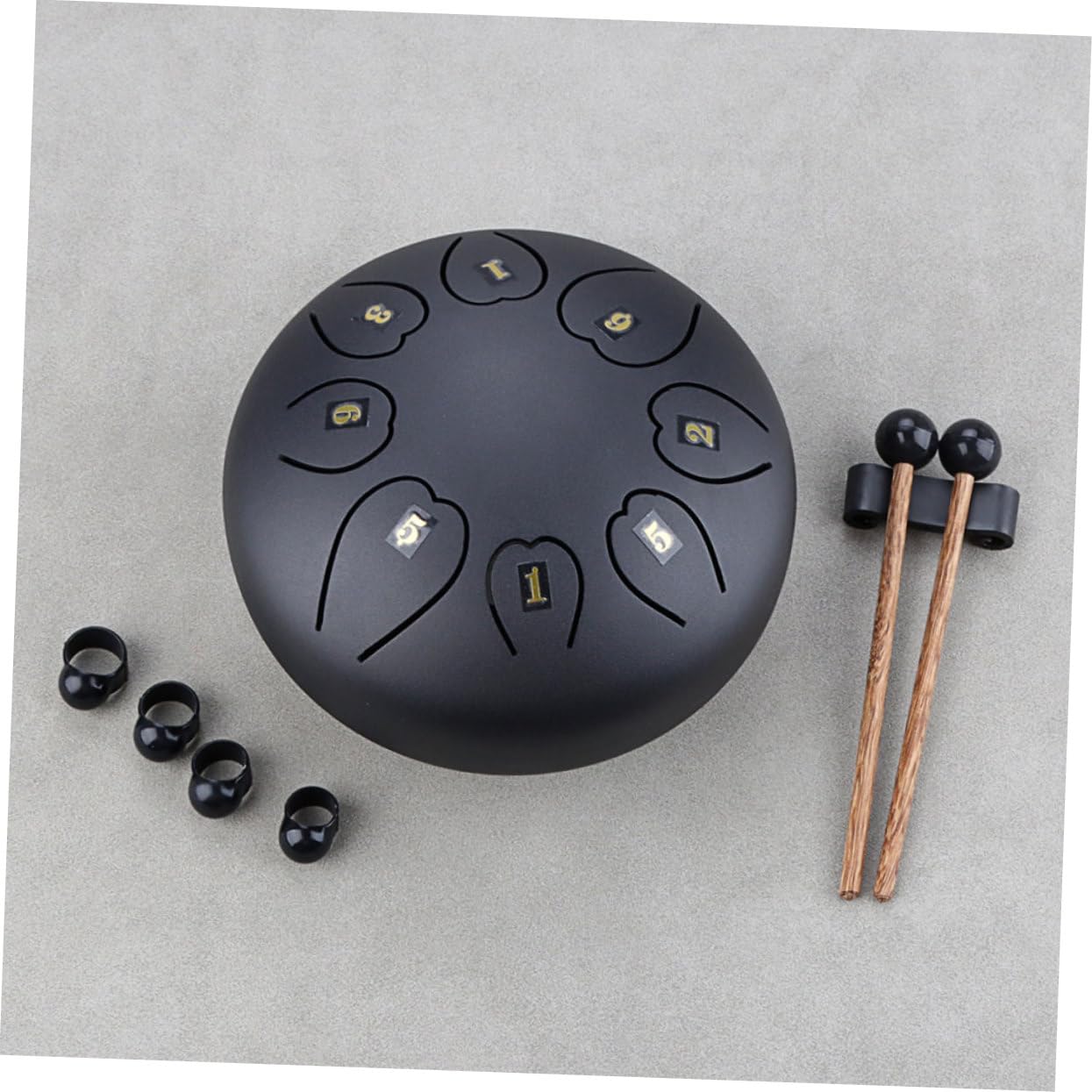 Instrumento de Percusión de Lengueta Negro Grande, Metal y Madera, Sonido Nítido, Fácil de Aprender, para Música y Ceremonia Religiosa