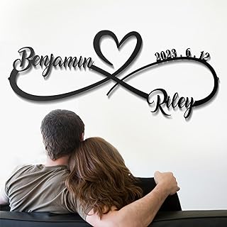 Anniversary Gifts for Couple Parents Wedding Gifts Metal Wall Art Infinity Sign Bridal Shower Gift Personalized Married Couples Gift Ideas Metal Wall Art Gifts for Women Mom Men Dad