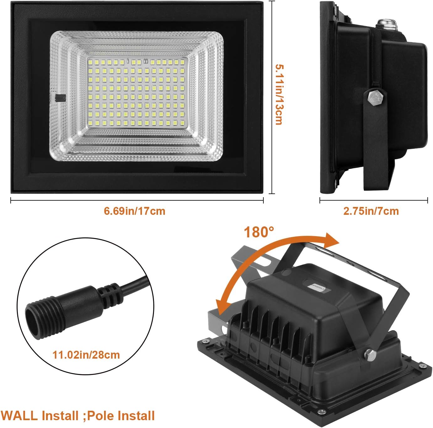 Frее Shірріng Ovеr $50 Solar Flood Lights Outdoor Led Lights 3W 800LM 112 LEDs 6500K 6600mA Solar Powered Floodlights IP65 Waterproof for Garden,Patio,Pathway Solar Light (112LED with Remote)