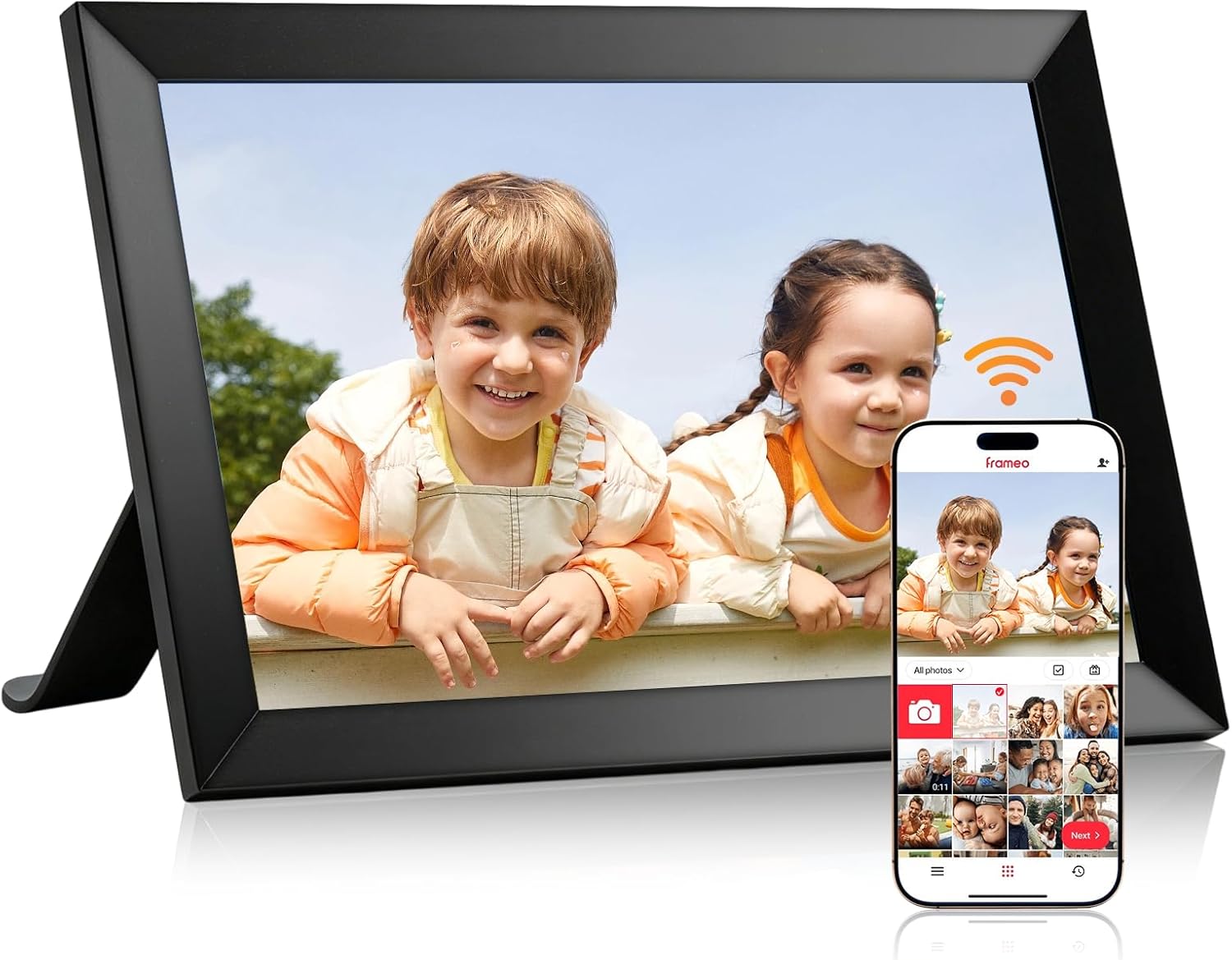 LeaMea Digital Picture Frame 1280x800 HD IPS Touch Screen 32GB Frameo 10.1 Inch Smart WiFi Digital Photo Frame Auto-Rotate Wall Mount Gifts for Christmas Valentine Mother Day