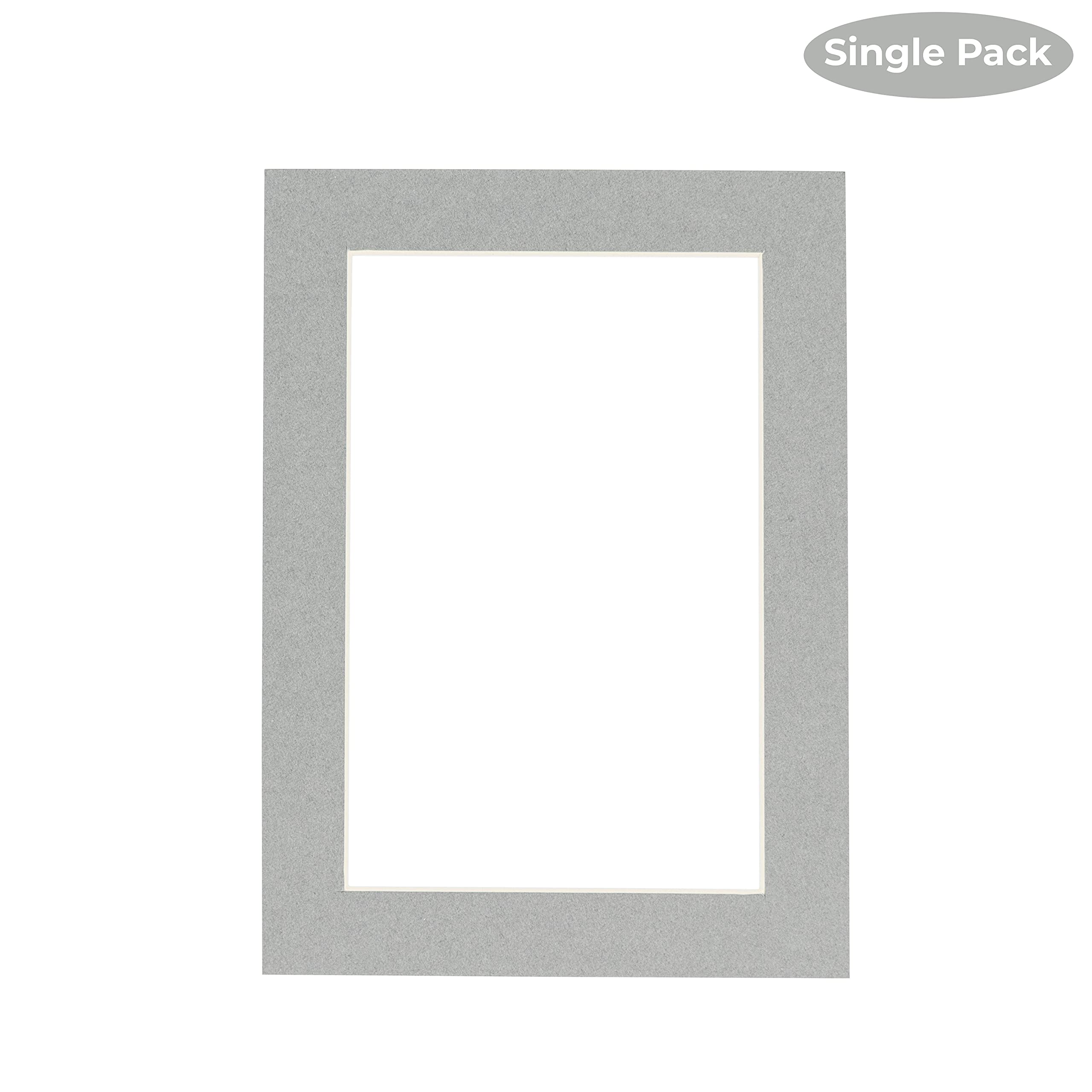 CountryArtHouse Mid Grey Acid Free 10x12 Picture Frame Mats with White Core Bevel Cut for 8x10 Pictures - Fits 10x12 Frame - One Mat