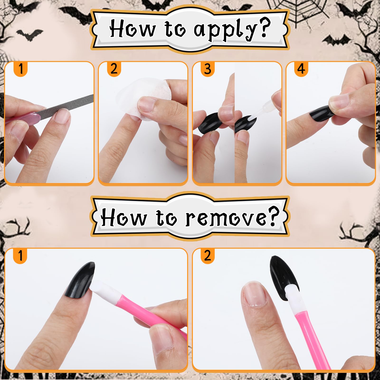 12 Pcs White Horns Halloween Cosplay Accessories Includes Horns Headband Spike Bracelet Leather Studded Bracelet Vampire Teeth Choker Cuff Fake Nails for Women Halloween Party Cosplay