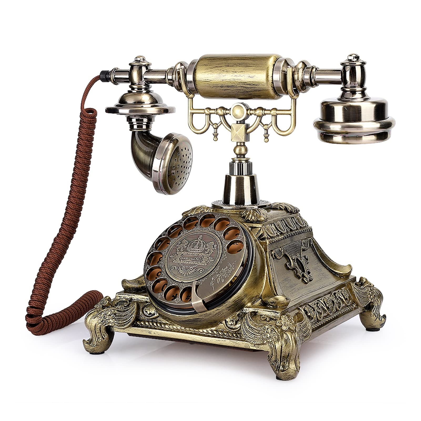Téléphone Antique Art Téléphones Téléphone Fixe pour Bureau Maison Hôtel Mode Européenne Téléphone Vintage Plaque Pivotant Cadran Rotatif