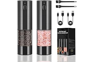 Upgraded Premium Battery Operated Salt and Pepper Grinder Set