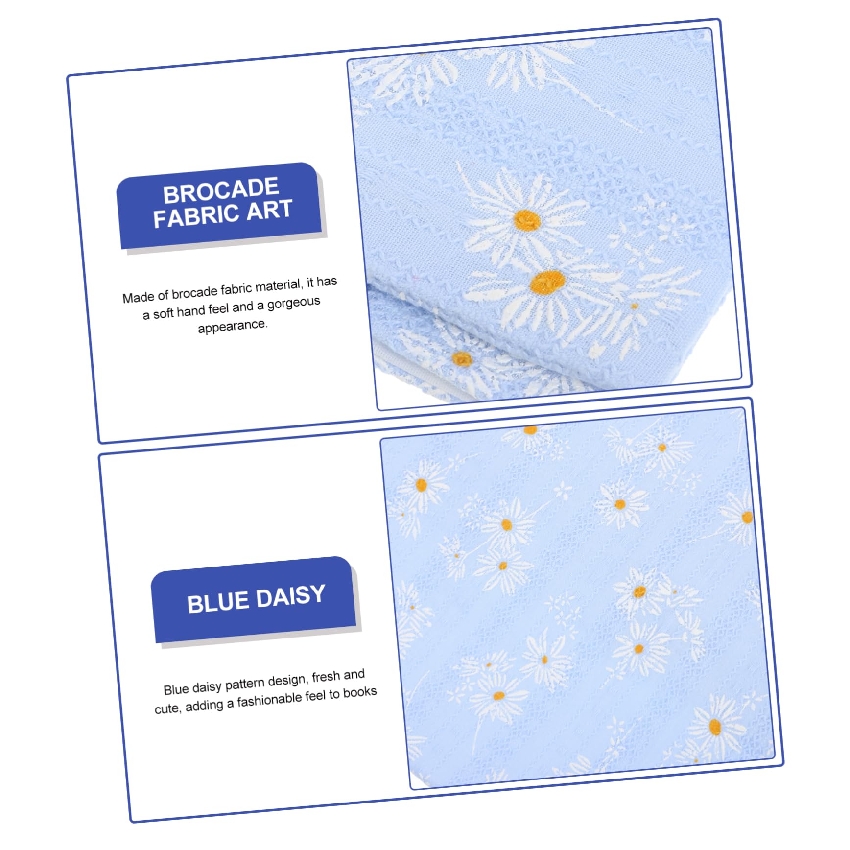 NUOBESTY 4pièces Couverture De Tissu Décorative Housse De Réutilisable Pour Carnet De Scrapbooking Design Unique Avec Motif De Marguerite