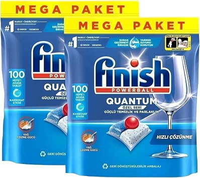Finish Quantum Özel Seri 200 Kapsül Bulaşık Makinesi Deterjanı Tableti (2 x 100 Kapsül)