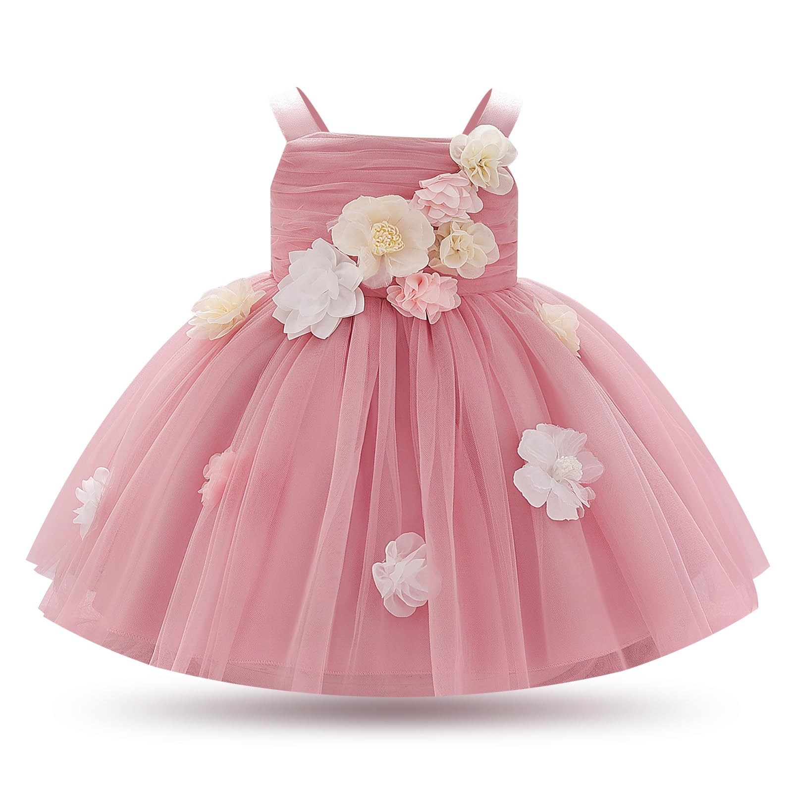 Toddler Baby Flower Girl Dress for Kids Wedding Pageant Party Prom Gown First Communion Birthday Tutu Tulle Dresses