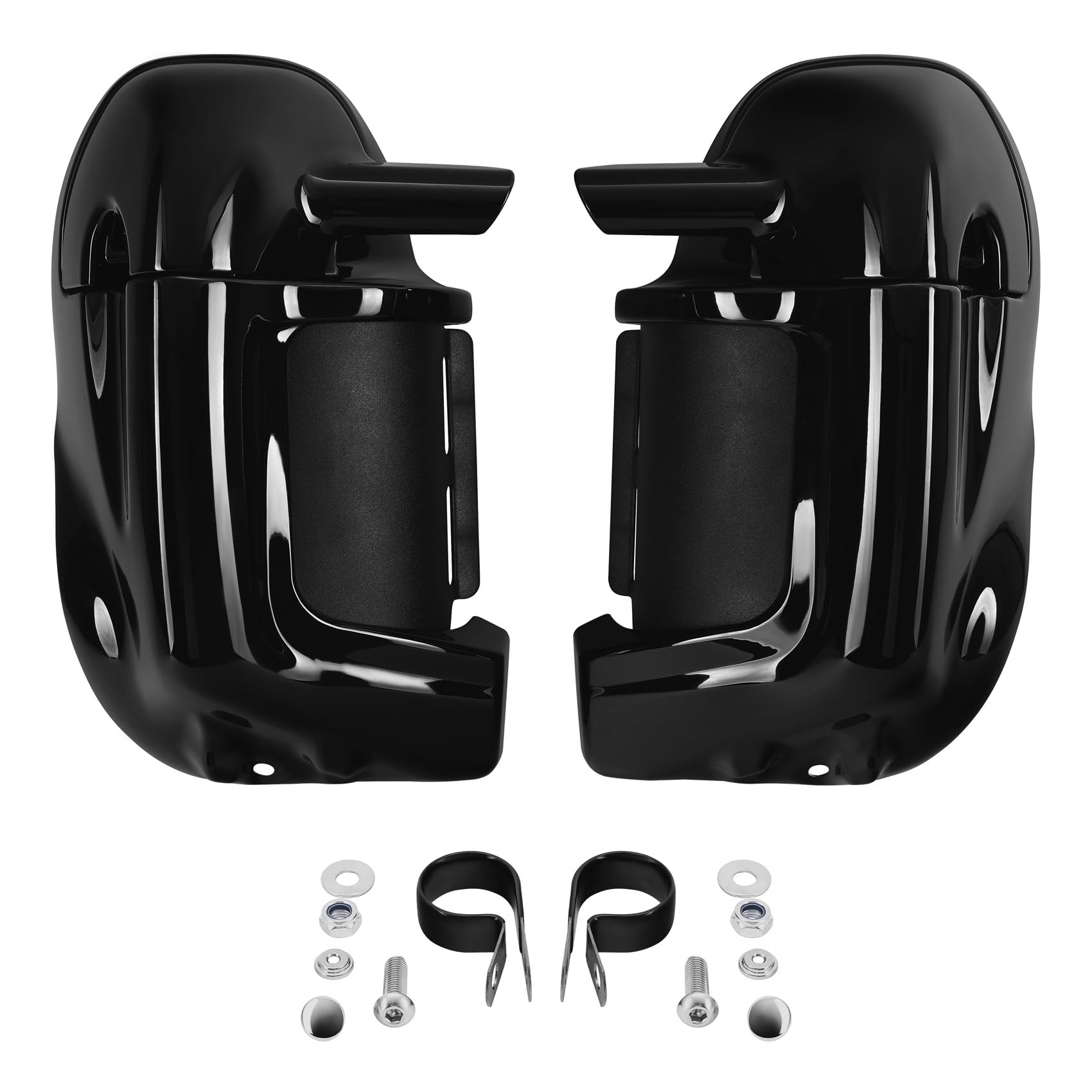 Vivid Black Lower Vented Leg Fairings Glove Box for Harley Touring 1983 2013