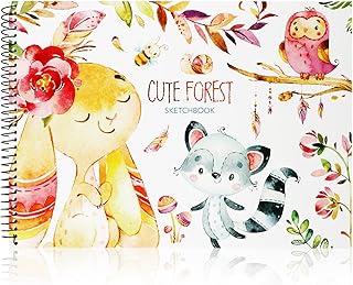 كاستويف دفتر رسم للاطفال، 8.3 × 11.5 انش، 100 صفحة (50 ورقة)، رباط حلزوني، رائع للرسم للاولاد والبنات