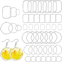 CHGCRAFT 48Pcs 6 Styles Alloy Open Back Bezel Pendants Hollow Frames for UV Resin Jewelry DIY Earrings Bracelets Crafts