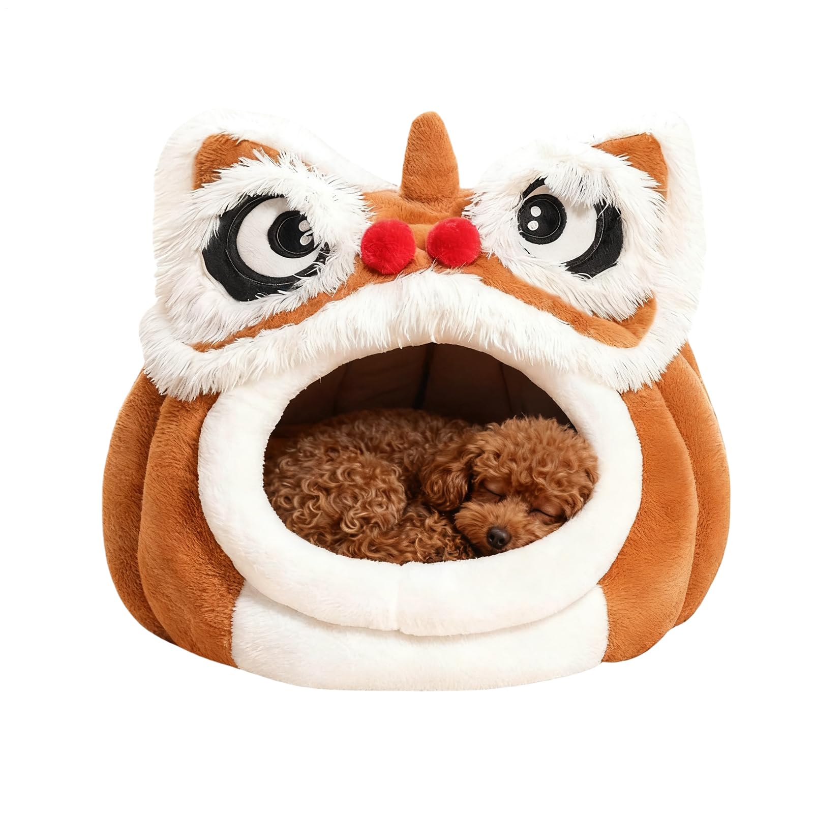 Cama Cueva para Gatos De Casa Cómodo En Forma De León | Cama Cálida para Gatitos de Interior Para En Exterior Y Invierno, Para Dormir Al Aire Libre, En Hogar, Viajes, Dormitorio Y