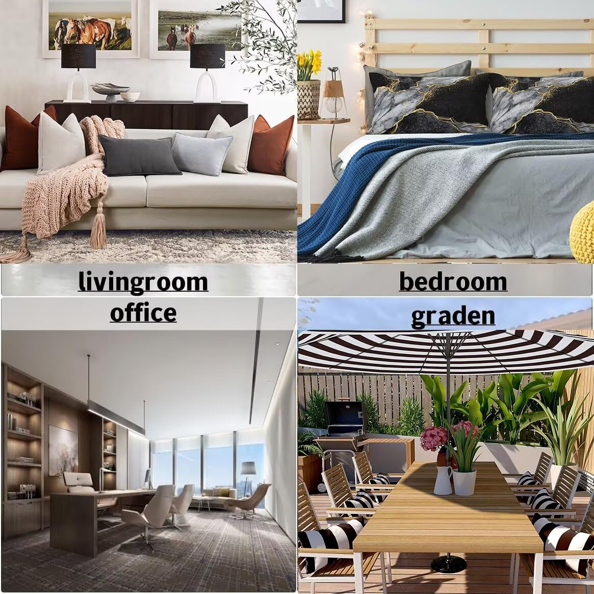 Kissenbezug 40x80 cm 4er Set, Abstrakt Kissenbezug Retro Muster mit Unsichtbarem Reißverschluss, Rechteck Outdoor Kissen Wetterfest Linen Doppelseitig Dekokissen für Home Zimmer Deko Aesthetic 5-8