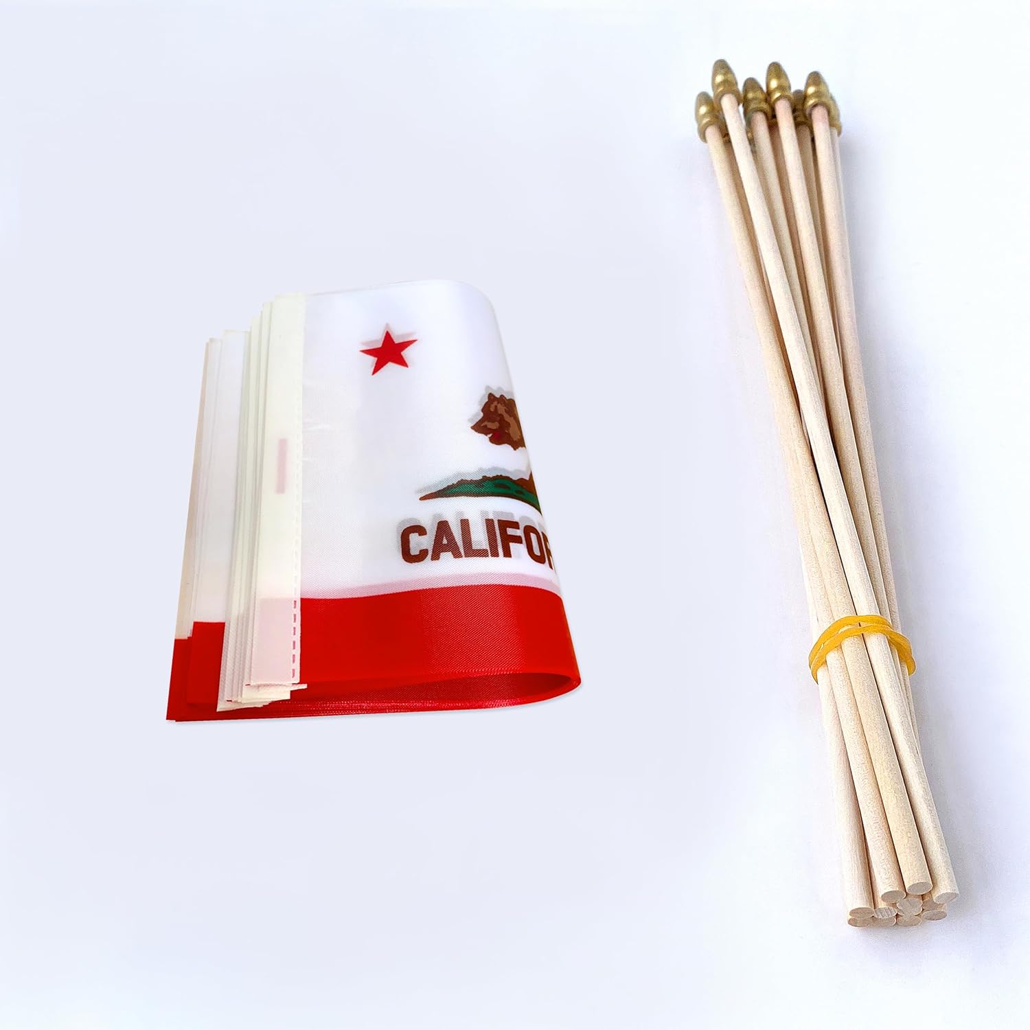 TSMD California State Stick Flag Small Mini CA Republic Hand Held Flags,5x8 Inch,12 Pack - Image 3