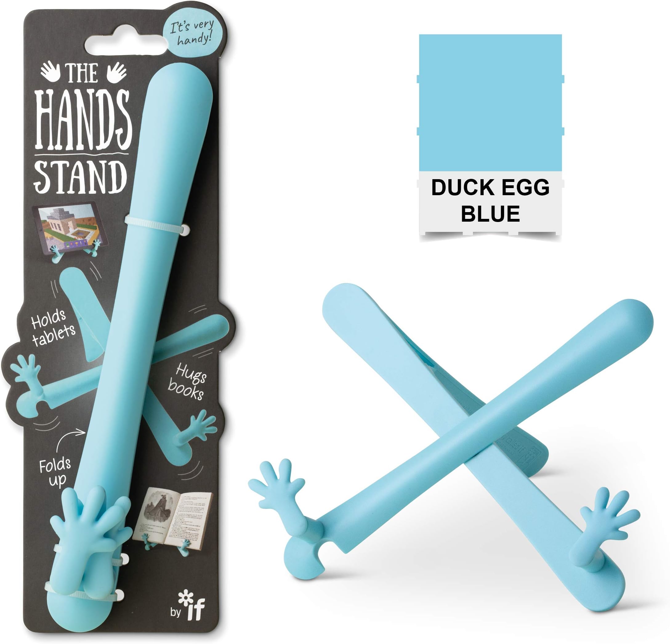 IF The Hands Stand, Hands Free Reading Tablet & Book Holder - Duck Egg Blue