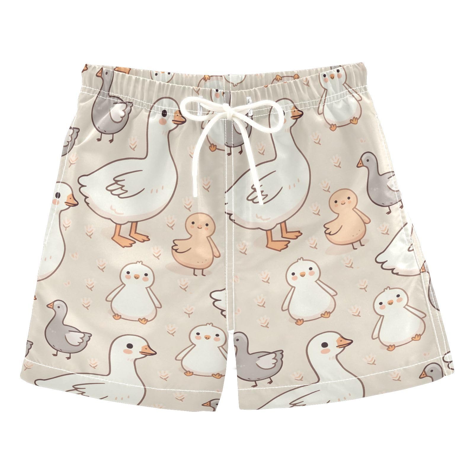ALAZA Duck Geese Funny Stylish Boys' Swim Trunks Beach Shorts Quick Dry Swimsuit 8 Years Multicoloured