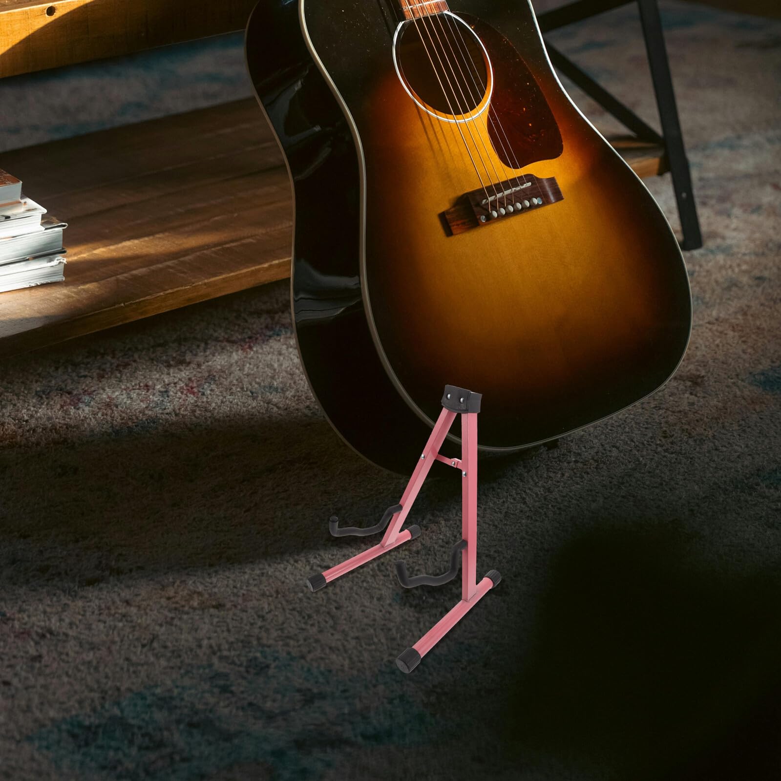 Metall-gitarrenständer Klappbar für Akustikgitarren Gitarren Saiteninstrumentenhalter mit Stabilem Standfuß Faltbarer Gitarrenständer für Transport und Aufbewahrung