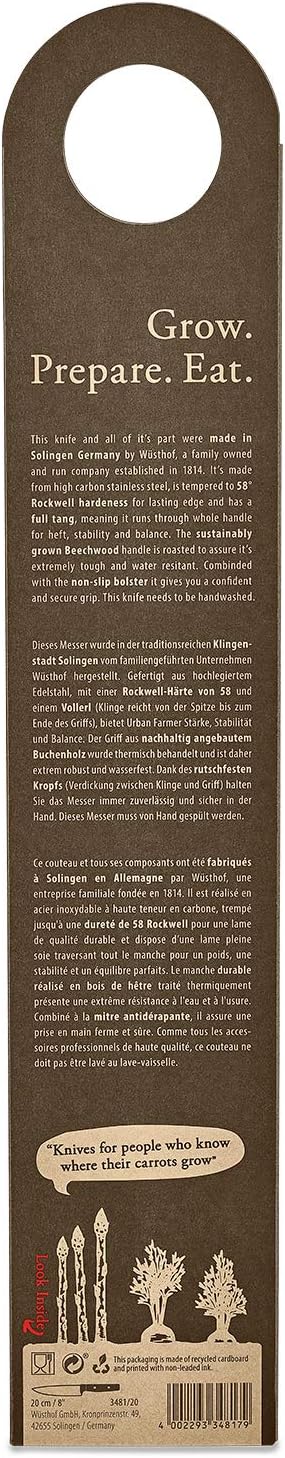 Wüsthof Urban Farmer 8" Chef's Knife, Brown