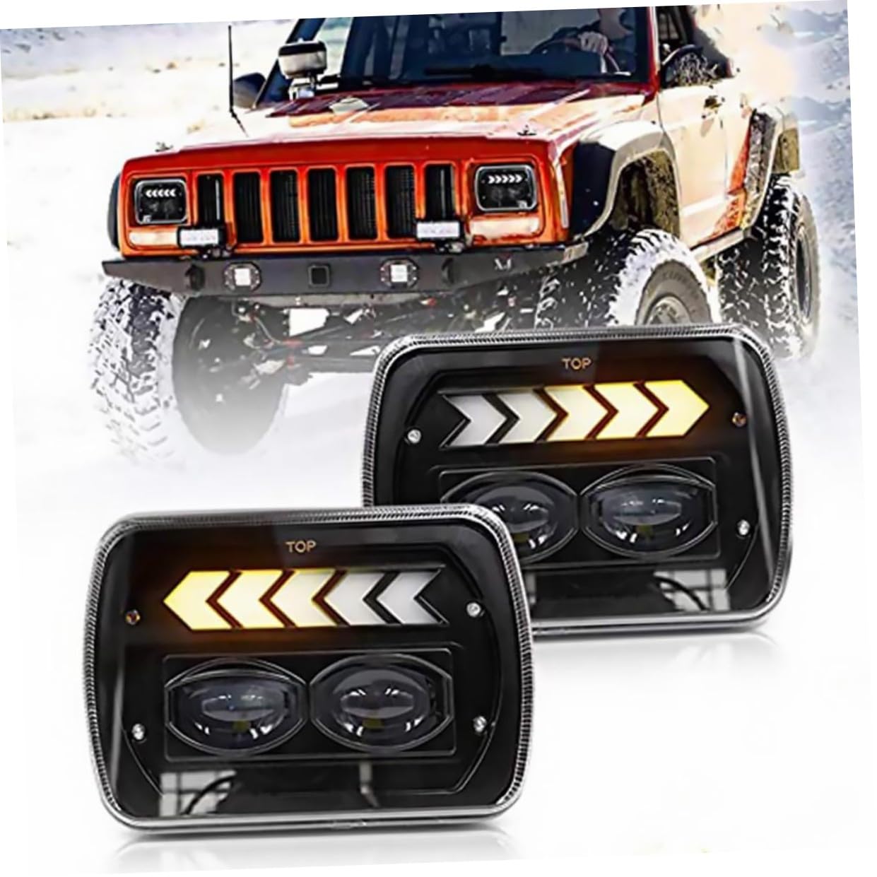 Gatuida Faro LED Delantero para Suv 5x7 Pulgadas, Luz de Cruce y Carretera, Ip67, Aleación de Aluminio,