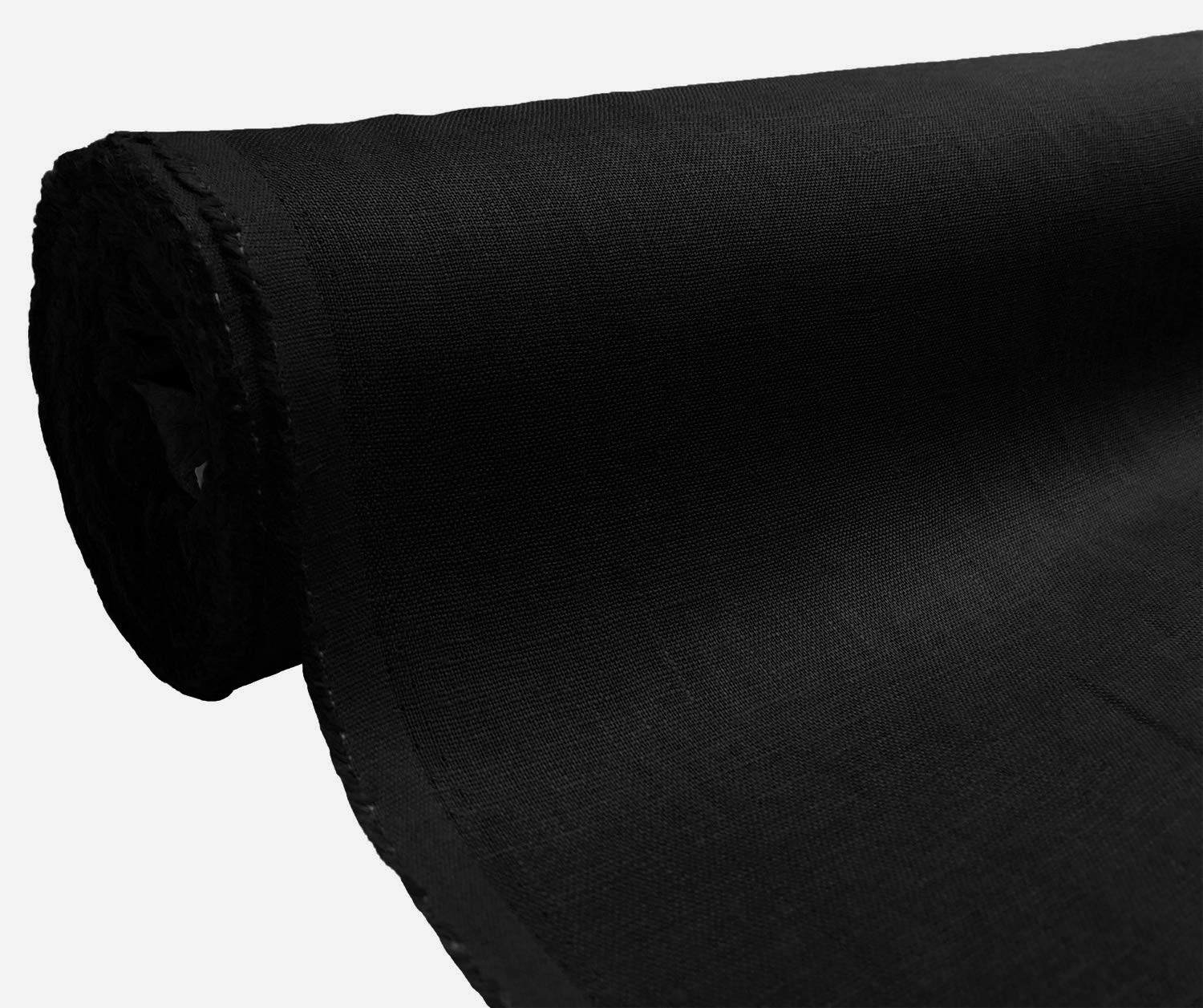 A-Express Natural Pure 100% Linen Fabric Soft Material Vintage Dressmaking Fashion Flax Bag 140cm Wide - Sample 10cm x 10cm Black