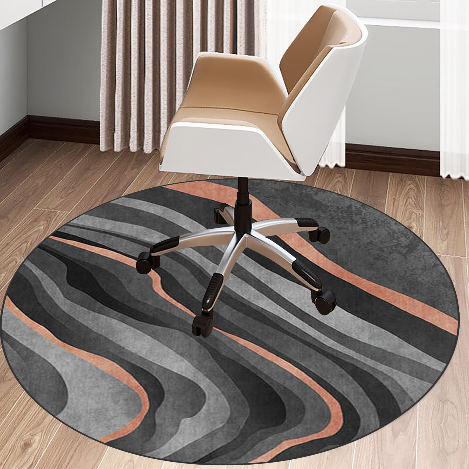 Office Gaming Chair Mat for Carpet, Heavy Duty Office Chair Mats 100 cm(39.37") for Hardwood Floor, Floor Protectors for Rolling Chairs, Desk Chair Mat for Carpeted Floors, Round Protector Rug