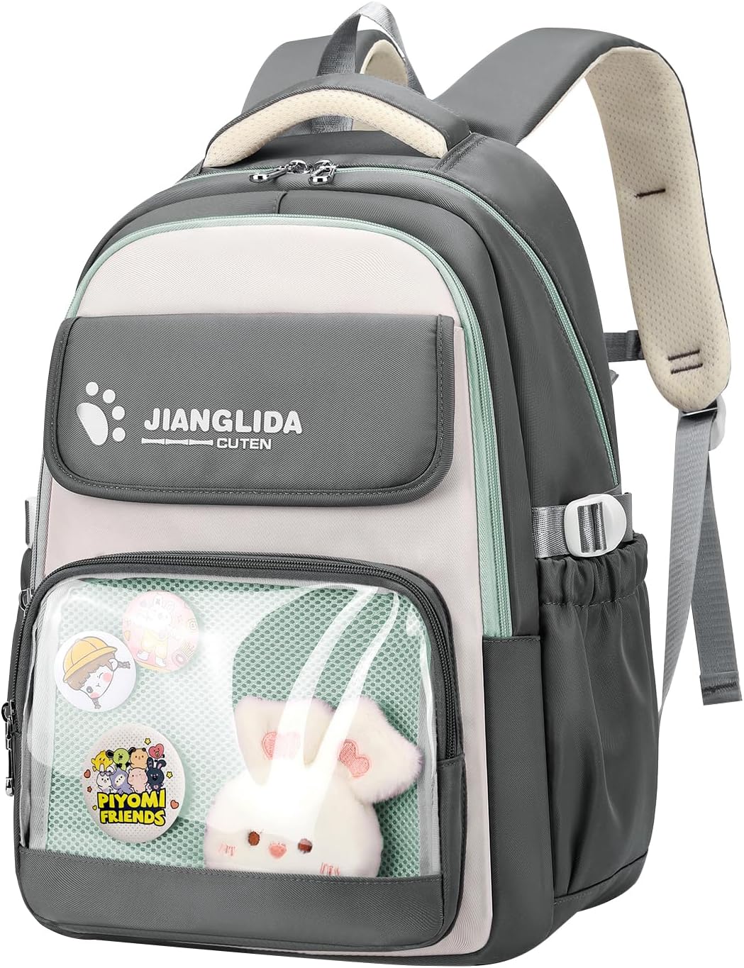 Tanou Schooltas voor meisjes, grote rugzak voor school, kinderen, tieners van 9 tot 16 jaar, waterbestendige nylon rugzak, boekentas voor school, reizen, casual, Paars, L