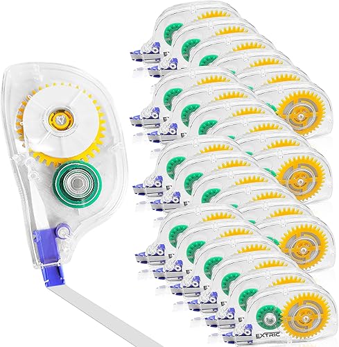 White Out - Paquete de 24 cintas de corrección fáciles de usar para correcciones instantáneas, resistente a desgarros para suministros de oficina y
