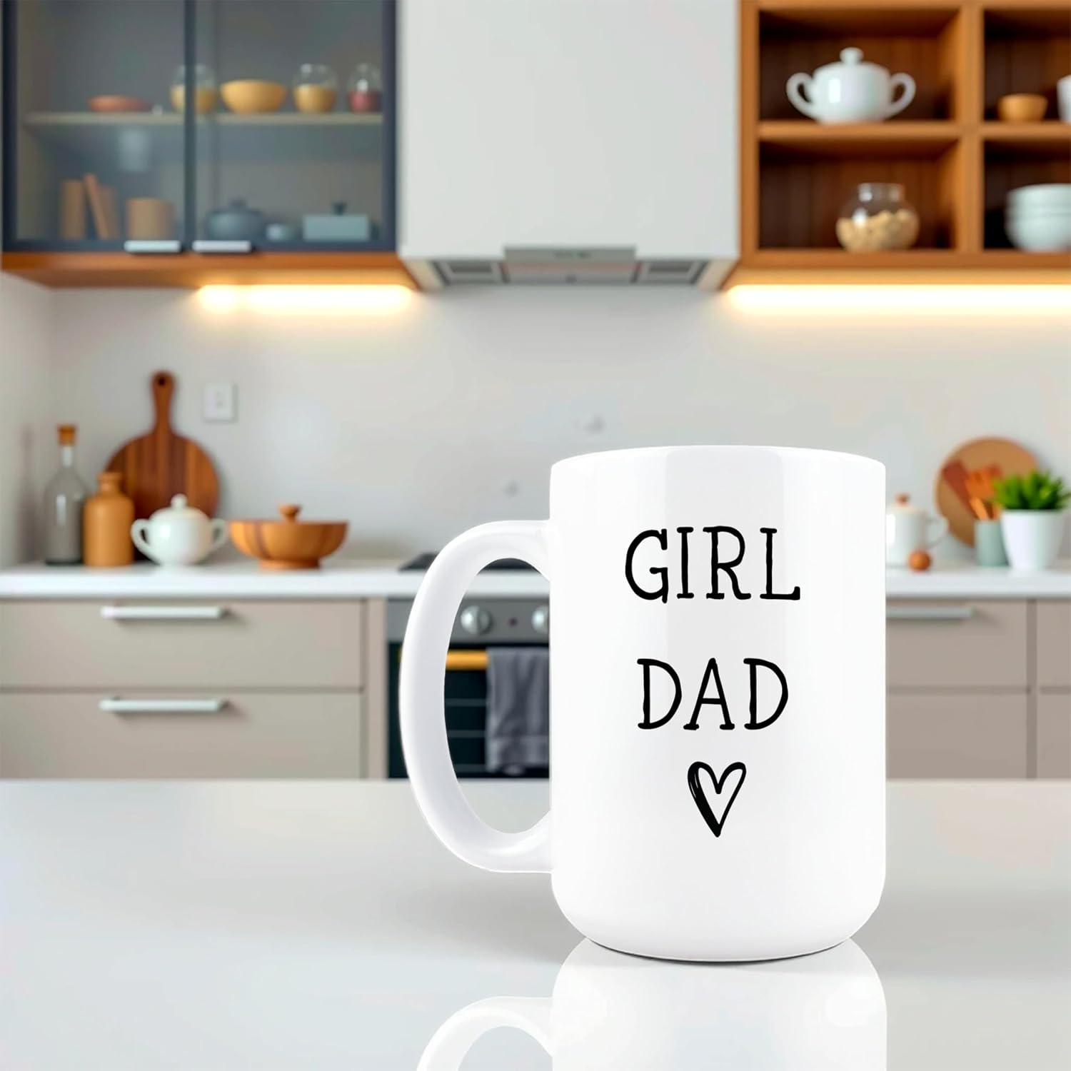Girl Dad Mug, Girl Dad Cup, Fathers Day Coffee Cup, Fathers Day Gift from Daughter Mug, BPA Free Ceramic Novelty Birthday Gift, Funny Sarcastic Coffee Drinkware for Coworker