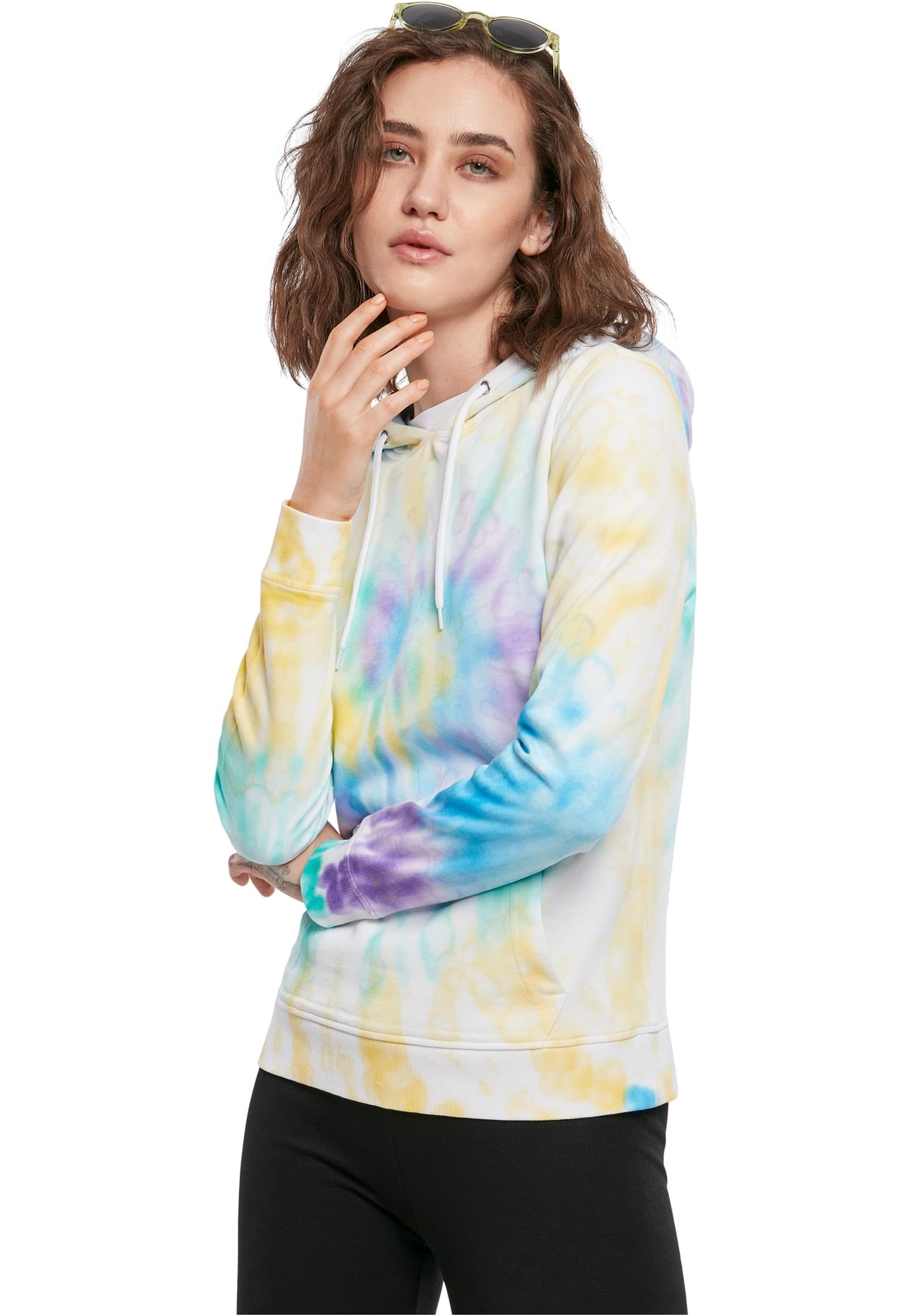 Urban Classics Damen Kapuzenpullover Ladies Tie Dye Hoody Hooded Sweatshirt, Pastel, S