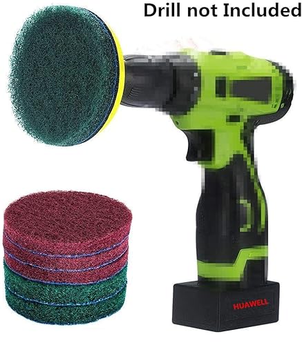 Miniatura 2 de Kit de limpieza de almohadillas de limpieza de 5 pulgadas, 2 rigidez diferente, soporte de disco de 5 pulgadas con 6 almohadillas de fregar, limpia