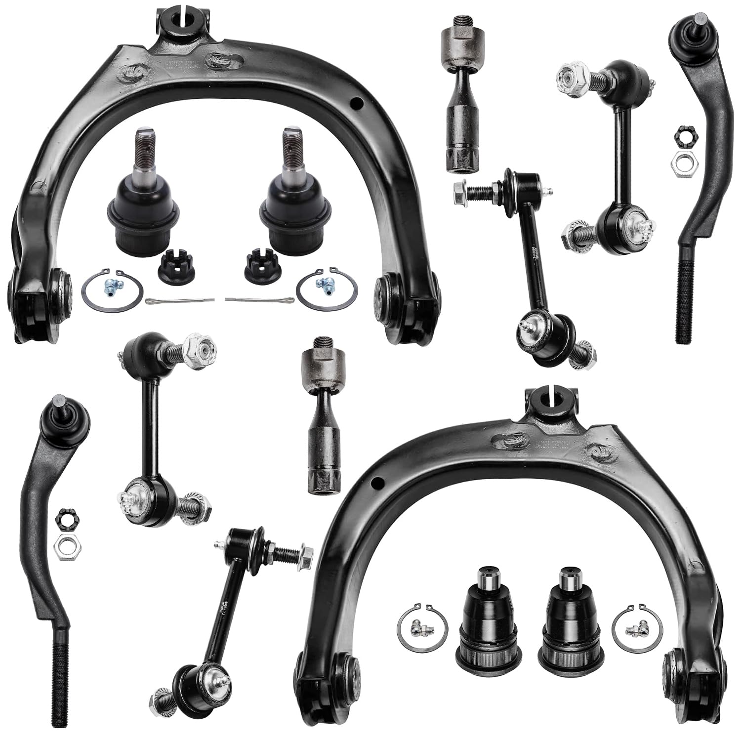 Detroit Axle - 14pc Front End Kit for Chevy Trailblazer GMC Envoy 2 Upper