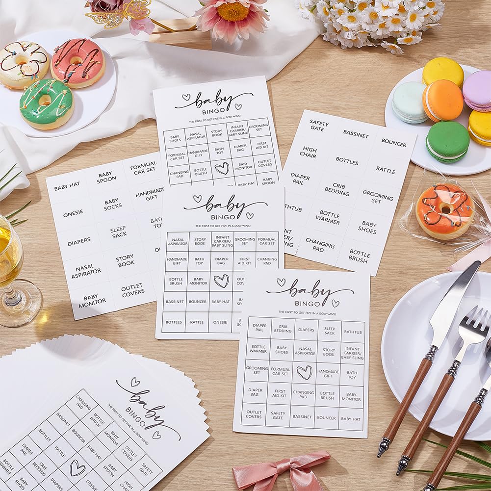 OLYCRAFT 32pcs Bridal Shower Bingo Game Pre-Filled Fun Shower Games Perforated Calling Card Wedding Bingo Cards Guest Bridal Party Favors Minimalist Party Supplies for Wedding Reception - Image 4