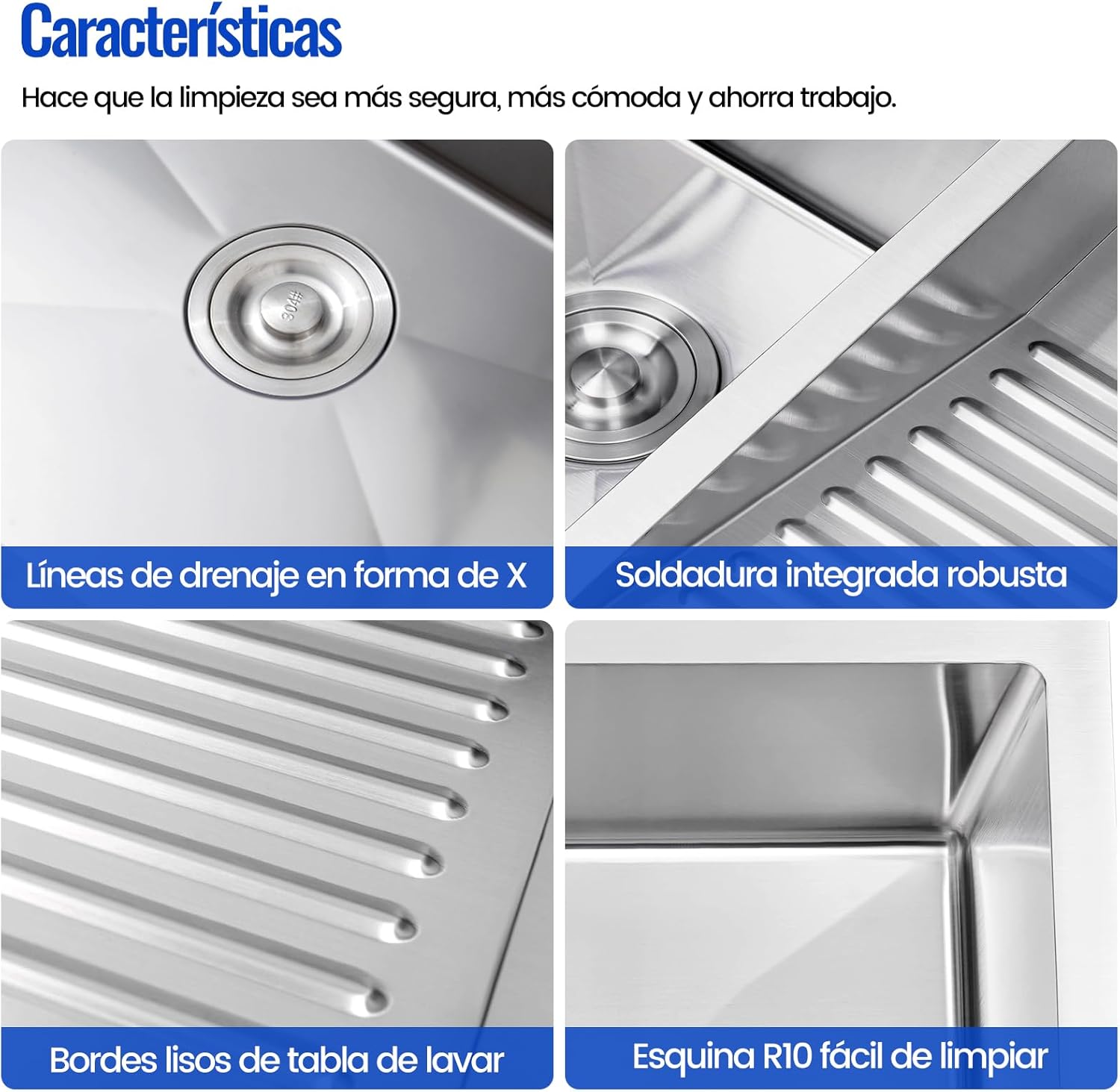 304 Stainless Steel Laundry Sink With Washboard, Angle Valve And Drain Kit, SUS304 Washing Tub, Thickened Utility Sink, Large Workstation Sink, Laundry Basin For Utility Room (Color : B, Size : 80x4