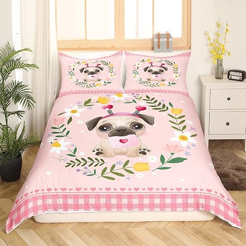 Miniatura 2 de Erosebridal Juego de ropa de cama para perros y niños pequeños, funda de edredón Kawaii para cachorros, funda de edredón de animales de mascotas de