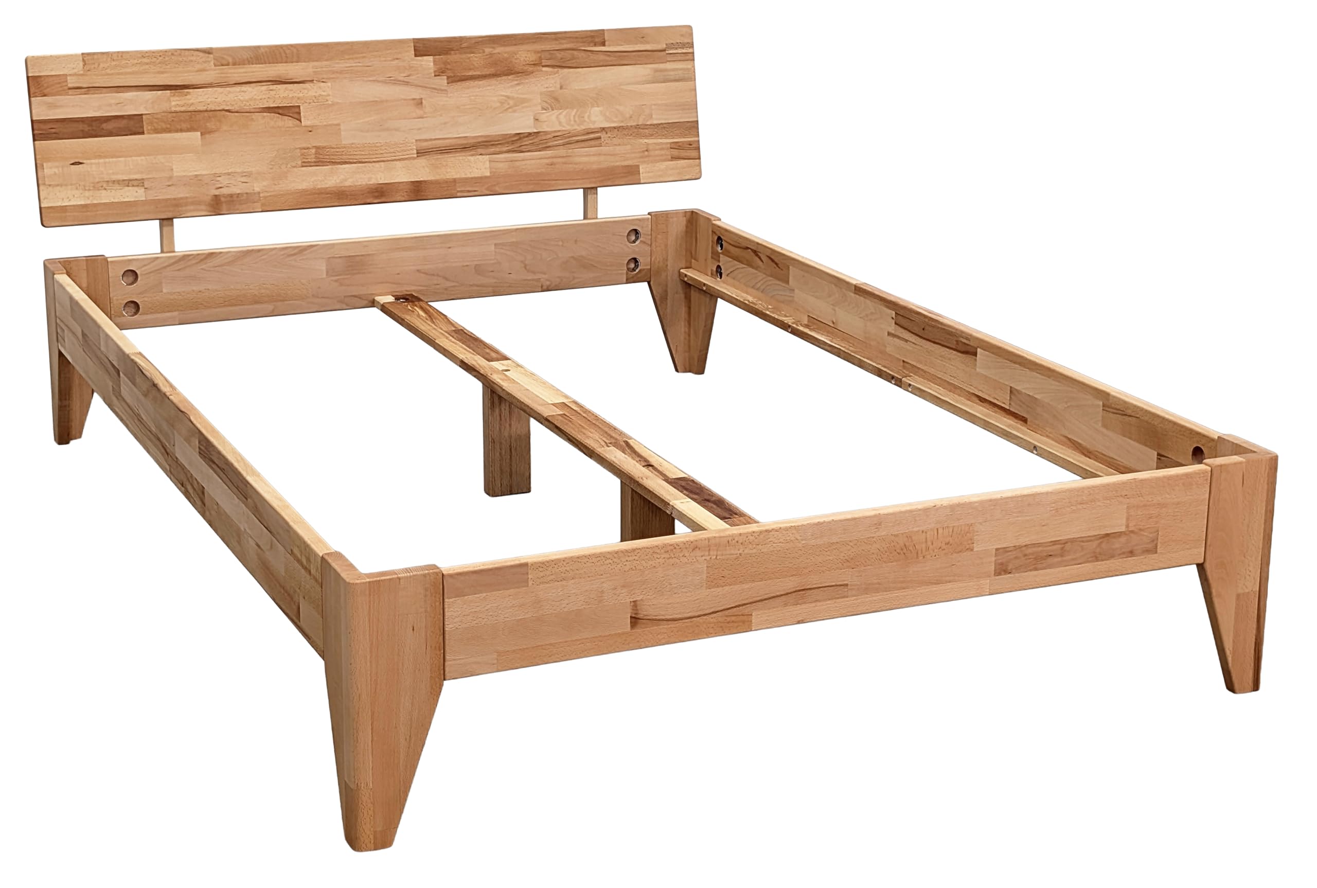 BettenABC Massivholzbett Rustica - 140x200 cm - Kernbuche in Naturoptik - Natur geölt