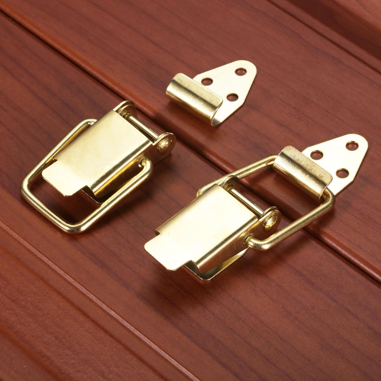 dophee 10Pcs Spring Loaded Toggle Hasp Lock, Gold Box Latch Catch for Wooden Box Case Jewelry Box Wine Box Toolbox, 80x18mm/3.15"x0.71"