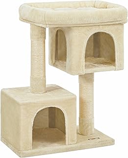 FEANDREA Cat Tree for Large Cats, 22-Inch Widened Perch, Indoor Cat Tower, 2 Plush Condos and Sisal Scratching Posts, 2-Do...