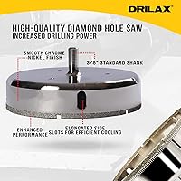 Vista 8 de Drilax Broca de sierra de diamante de 5 pulgadas para azulejos de porcelana, granito, vidrio y cerámica, cortador de núcleo de acero resistente