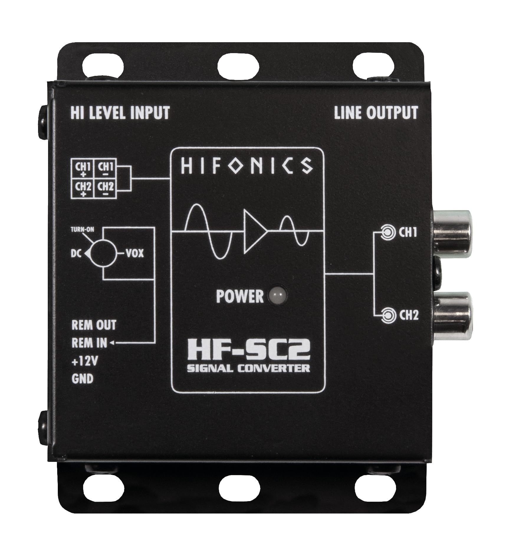 Hifonics HF-SC2-ISO - 2-kanałowy konwerter "High To Low Level" z funkcją automatycznego włączania i przyłączem EPS Plug & play dzięki połączeniu wtykowemu ISO